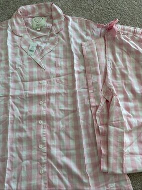 Boux Avenue Pink & White Gingham Pajama set women’s uk size 12
NWT